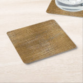 Goudblik in geborsteld goud kartonnen onderzetters (Schuin)