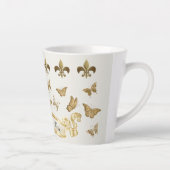 Goudblik op maat Fleur de Lis Butterfly-Mok Latte Mok (Rechts)