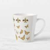 Goudblik op maat Fleur de Lis Butterfly-Mok Latte Mok (Rechts)