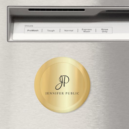 Goudblik Sjabloon Monogram Matig groot Magneet (Insitu (Vaatwasser))