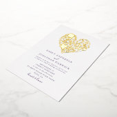 Goudbloem Botanische hartwonden Folie Uitnodiging (Gedraaid)