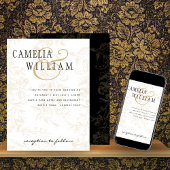  goudbloem Elegant Wedding Kaart