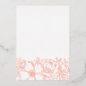 Goudbloem met elegant lijst-huwelijksontwerp folie uitnodiging (Achterkant)