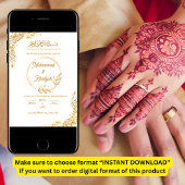 Goudbloem  Moslim Bruiloft Uitnodiging Nikah