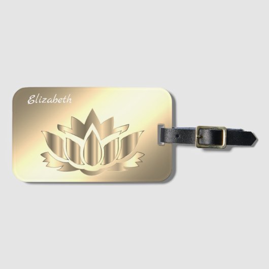 Goudbloem van metaal bagagelabel (Voorkant (horizontaal))