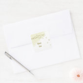 goudbloemen dank je bruiloft vierkante sticker (Envelop)