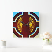 goudbloemen vierkante klok (Huis)