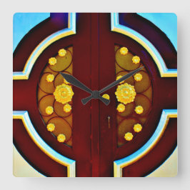 goudbloemen vierkante klok