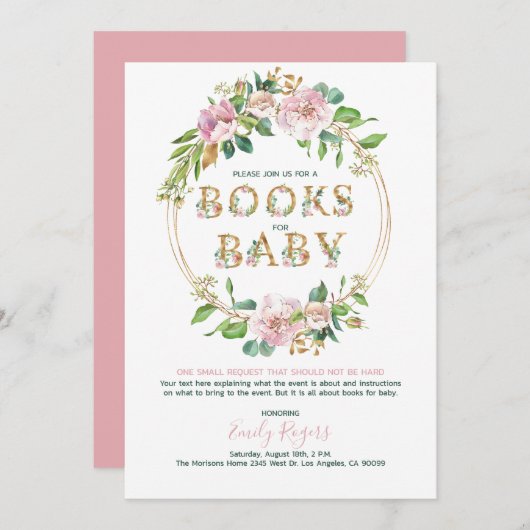 Goudbloemetjesboeken voor Baby 2 Save The Date (Voorkant / Achterkant)