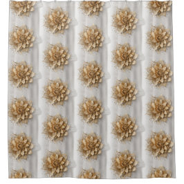 goudbloempatroon douchegordijn