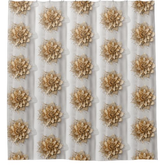 goudbloempatroon douchegordijn (Voorkant)