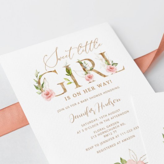 Goudblozen baby shower kaart