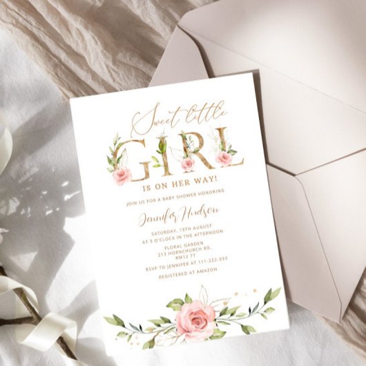 Goudblozen baby shower kaart