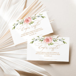 Goudblush floral diaper raffinage informatiekaartje