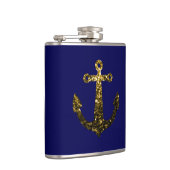 Goudbolglitter Anchor navy blue Heupfles (Rechts)