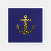 Goudbolglitter Anchor navy blue Servet (Voorkant)