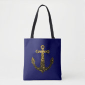 Goudbolglitter Anchor navy blue Tote Bag (Voorkant)