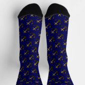 Goudbolglitter Anchor patroonblauw Sokken (Top)