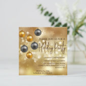 Goudbolle, zwarte en goudblauwe decoraties kaart (Staand voorkant)