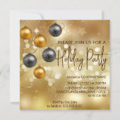 Goudbolle, zwarte en goudblauwe decoraties kaart (Voorkant)