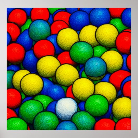 Goudbollen - Kunst op canvas afdrukken Poster (Voorkant)