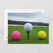 Goudbollen, t-shirt uit de bergen briefkaart (Voorkant / Achterkant)