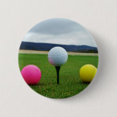 Goudbollen, t-shirt uit de bergen ronde button 5,7 cm (Voorkant)