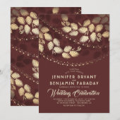 goudbomen | Elegant Burgundy Wedding Kaart (Voorkant / Achterkant)