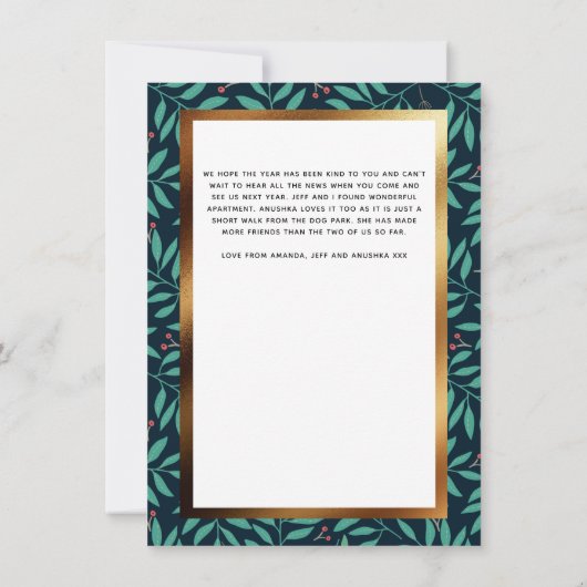 Goudboog Aangepaste foto Botanische Seizoenen Gegr Notitiekaartje (Achterkant)