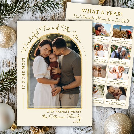 Goudboogjaar in de Review 13 Fotocollage Feestdagenkaart