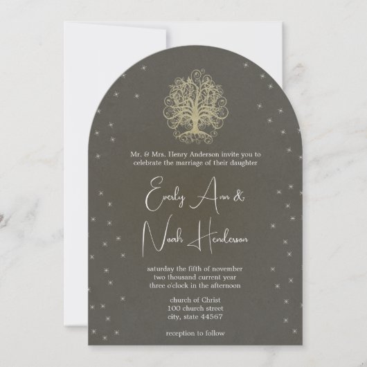 goudboom onder de uitingen van het huwelijk kaart (Voorkant)