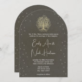 goudboom onder de uitingen van het huwelijk kaart (Voorkant / Achterkant)