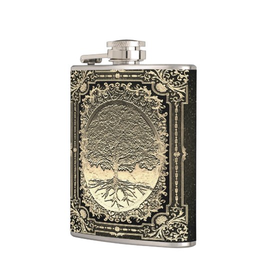 goudboom van de oude Rustic Heupfles (Links)