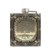  goudboom van de oude Rustic Heupfles (Achterkant)