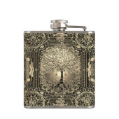 goudboom van de oude Rustic Heupfles (Achterkant)