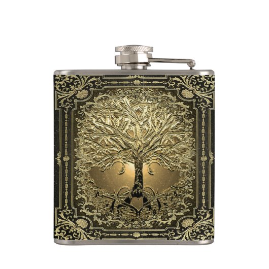  goudboom van de roestrijke erlenmeyer heupfles (Achterkant)