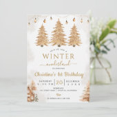 Goudboom Winter Nederland Kerstdag Kaart (Staand voorkant)