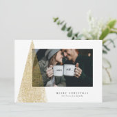 Goudboomgaard moderne kerstfeestfoto feestdagenkaart (Staand voorkant)