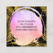 Goudborsgeborsteld lederpatroon vierkante visitekaartje (Achterkant)