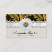 Goudborsgeborsteld lederpatroon visitekaartje (Voorkant)