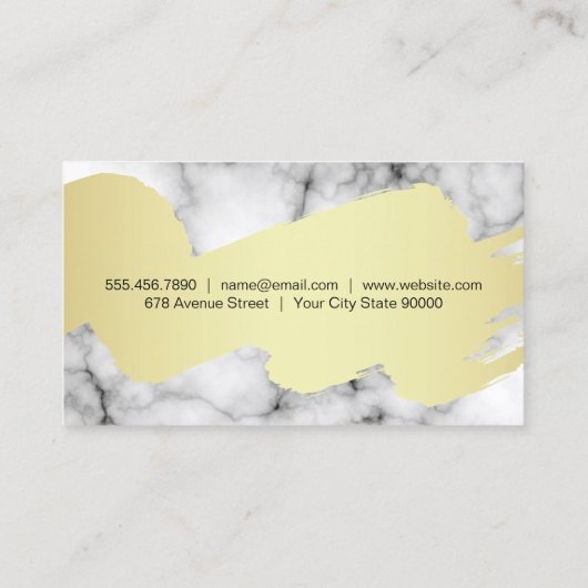 Goudborsgeborsteld lux marmer visitekaartje (Achterkant)