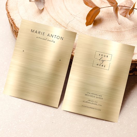 Goudborsgeborsteld metaal-draagkaart visitekaartje