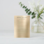 Goudborsgeborsteld metaal-draagkaart visitekaartje (Staand voorkant)