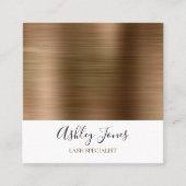 Goudborsgeborsteld metaal Elegant script Vierkante Visitekaartje (Voorkant)