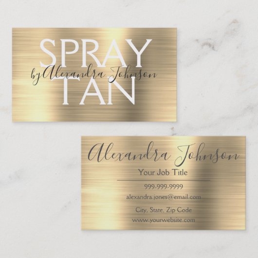 Goudborsgeborsteld metaal visitekaartje (Voorkant / Achterkant)