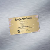 Goudborstel en Paars met penselen Magnetisch Visitekaartje (Voorbeeld)