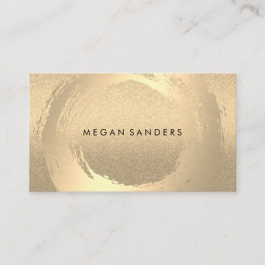 Goudborstel / glitter visitekaartje (Voorkant)