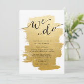 Goudborstels die we uitnodigen kaart (Staand voorkant)