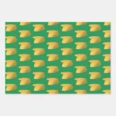 Goudborstels - Rood, groen en wit kerstfeest Inpakpapier Vel (Voorkant 2)