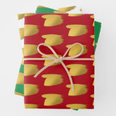 Goudborstels - Rood, groen en wit kerstfeest Inpakpapier Vel (In situ)